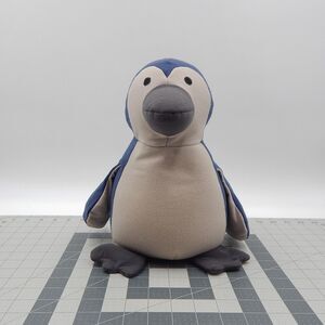 Yogibo Mate Pearl The Penguin Blue Gray Microbead Plush Stuffed Animal Toy 12 In